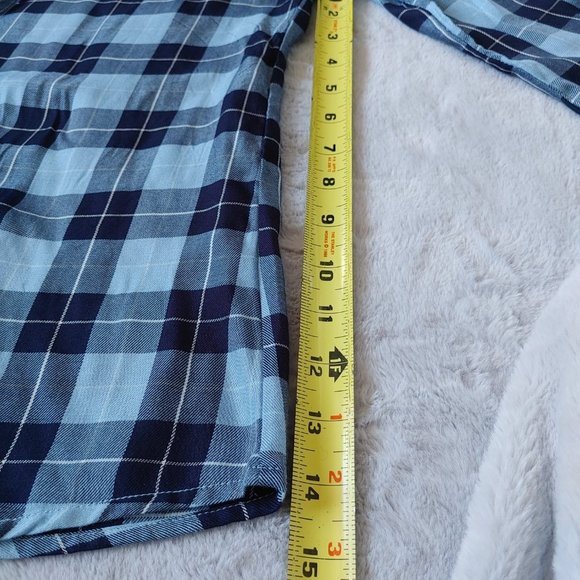 Blue Plaid Peasant-Style Shirt - Picture 11 of 11